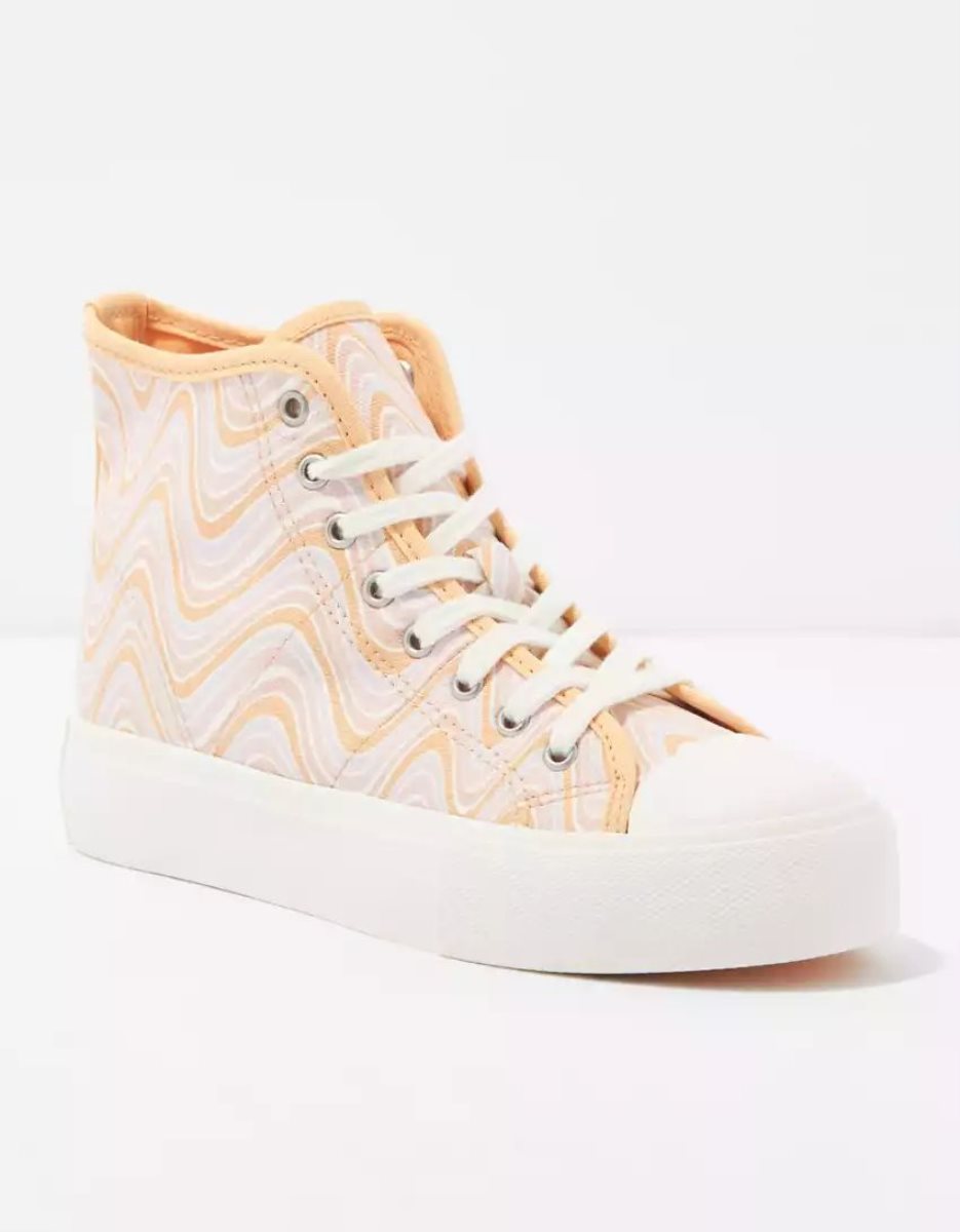 Baskets American Eagle AE Tela Plateforme High-Top Orange Femme | ZST-00839636